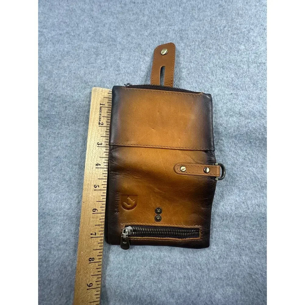 Bill Heart Bifold Wallet Genuine Leather D Ring Zipper Pocket Ombre Western